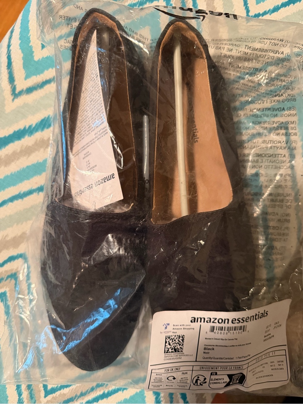 Amazon Essentials Black Slip-On Women's Ballet Flats